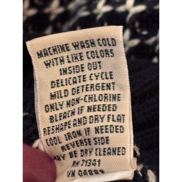 L.L. Bean Cardigan Sweater Blue Woman’s Large Country Classic - Picture 6 of 9